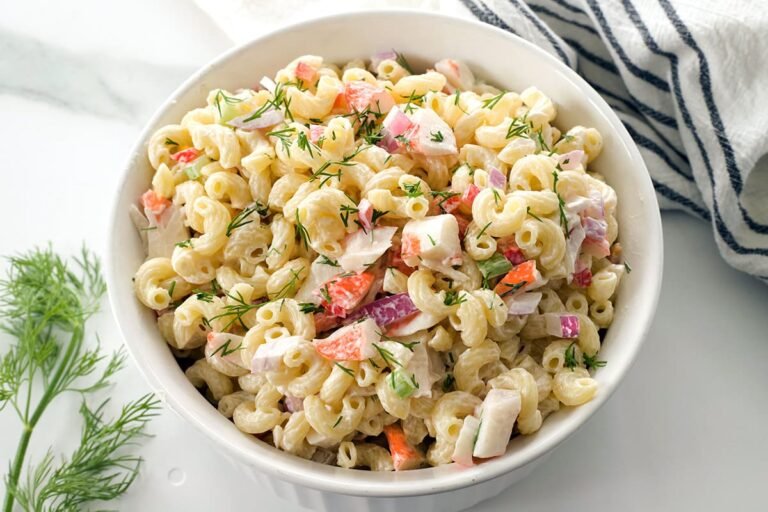 Crab pasta salad (real crab or imitation crab)