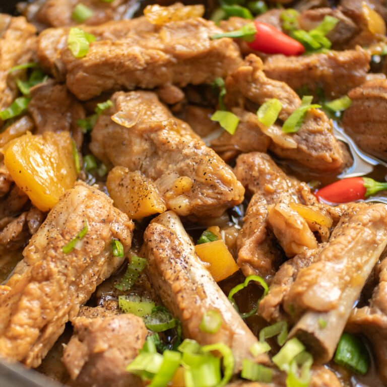 Vietnamese pork spareribs and pineapple stew (Sườn Kho Khóm)